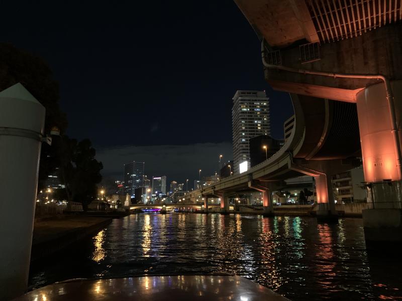 大阪市内、中之島のローズポートからの夜景です。